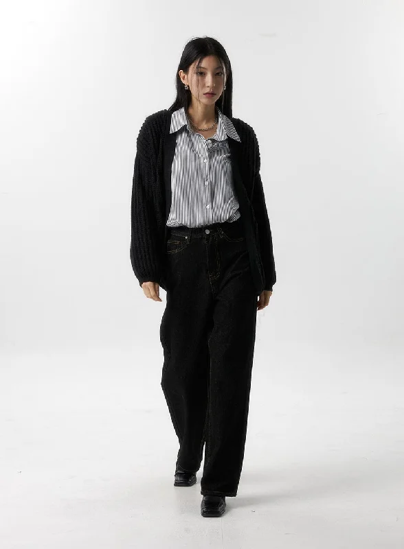 Black Jeans for Formal Look -Wide Fit Jeans IS315