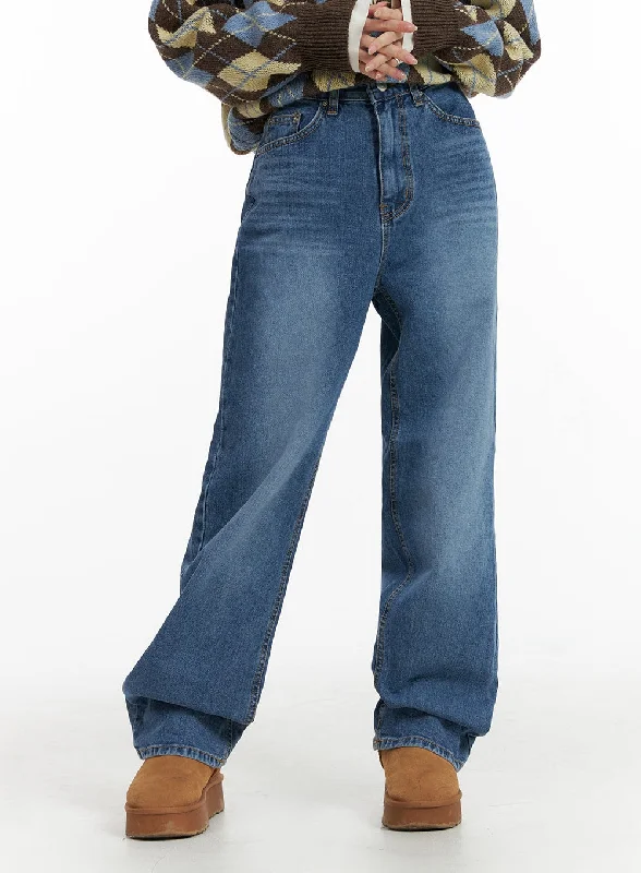 Khaki Jeans for Different -Washed Straight Leg Jeans IF408