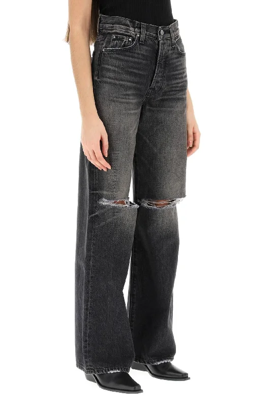 Sustainable Jeans for Eco -ripped jeans with wide leg