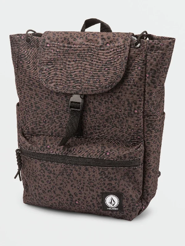 Eco-conscious backpack with sustainable fabric choices -Volcom Stone Drawstring Backpack - Espresso