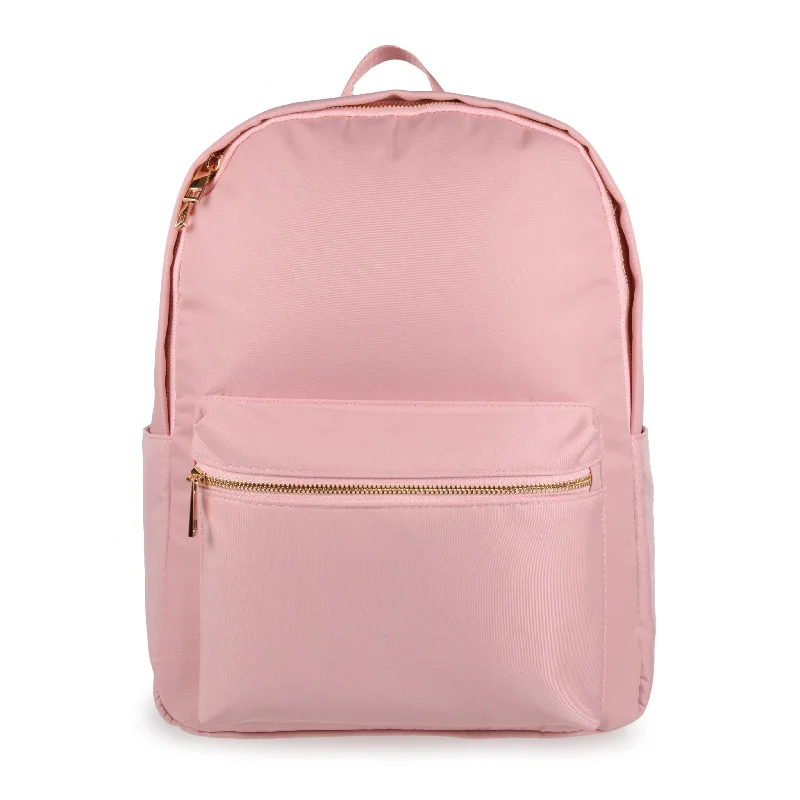 Breathable mesh backpack for hot weather hiking -Personalised Nylon Backpack - Pink with Gold Hardware