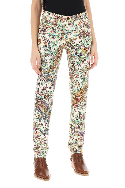 Blue Jeans for Everyday Wear -Etro paisley patterned jeans