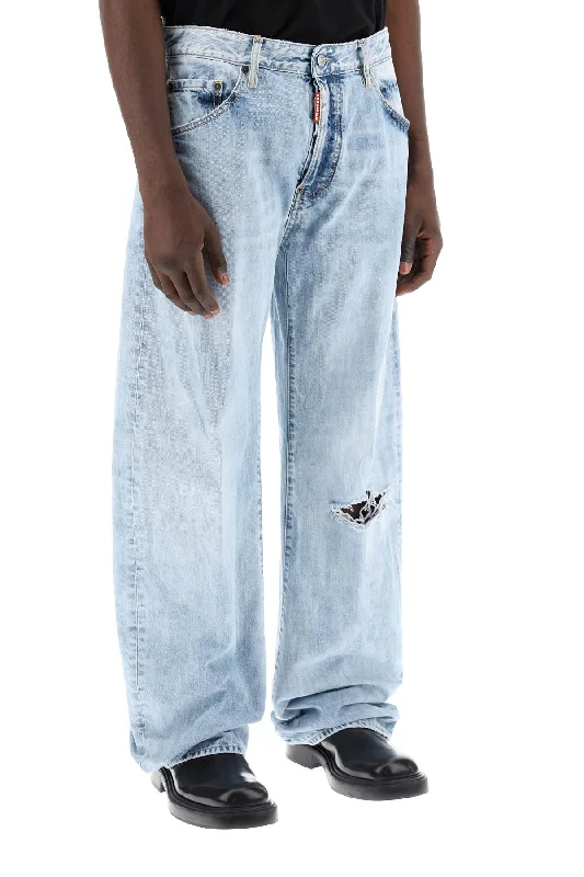 Boyfriend Jeans for Relaxed -Dsquared2 "oversized jeans with destroyed