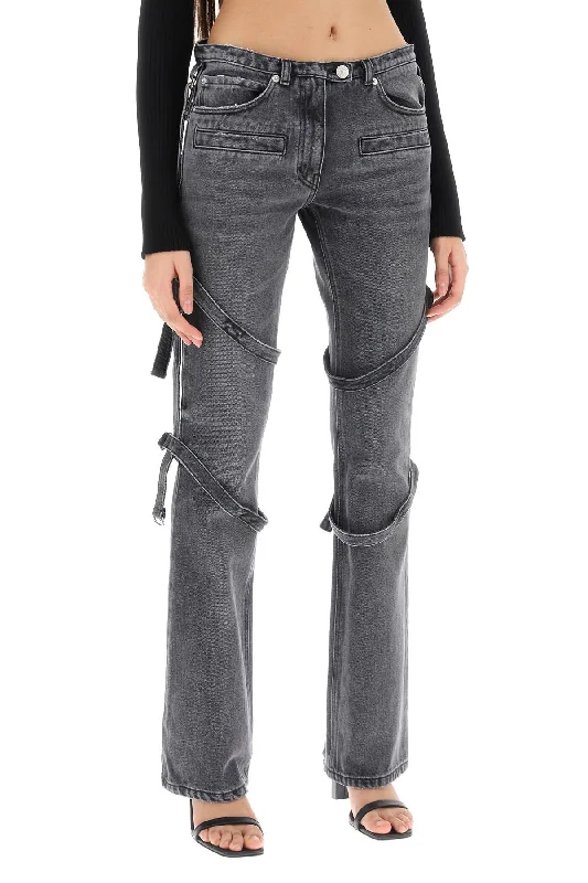 Decorated Back Pocket Jeans for Style -bootcut jeans with straps