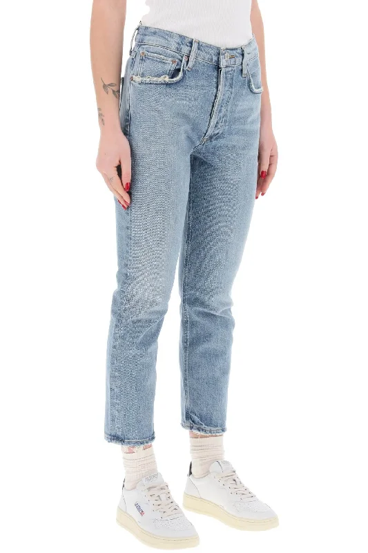 Wedding Jeans for Casual -high-waisted straight cropped jeans in the