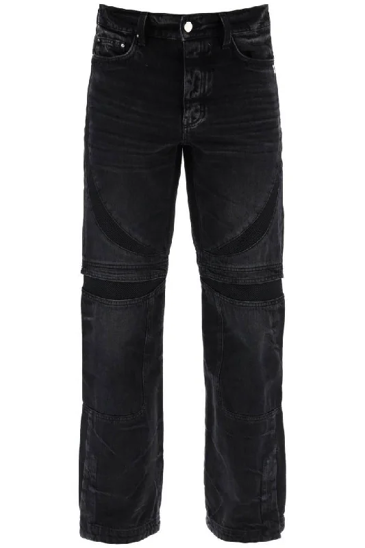 Distressed Jeans for Edgy Style -Amiri mx-3 jeans with mesh inserts