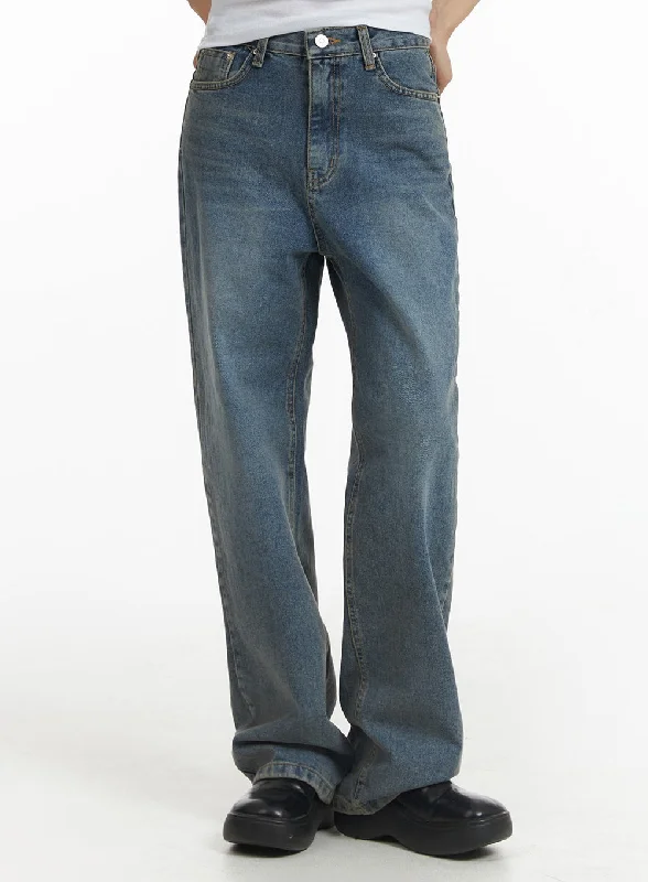 Overalls Jeans for Workwear -Washed Straight Leg Jeans CF401