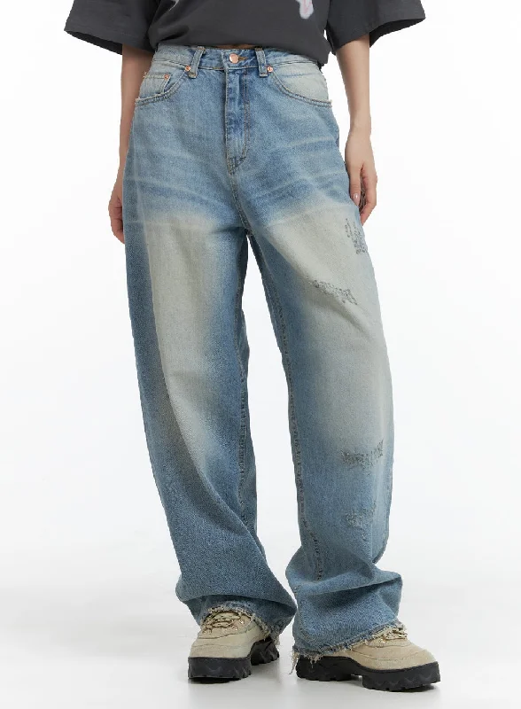 Skinny Jeans for Slim Fit -Distressed Baggy Straight Jeans CM418