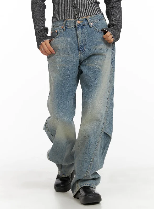 Fashion Jeans for Trendsetter -Washed Baggy Jeans CA404