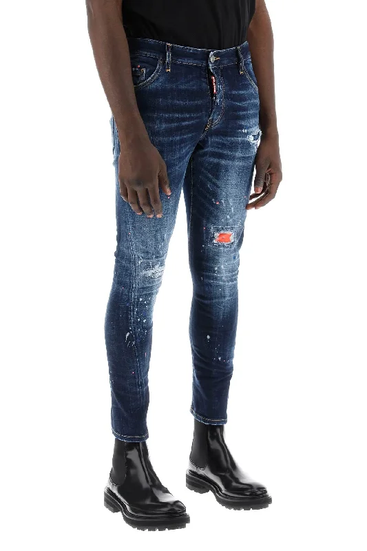 Holiday Jeans for Festive -dark neon splash wash sexy twist jeans