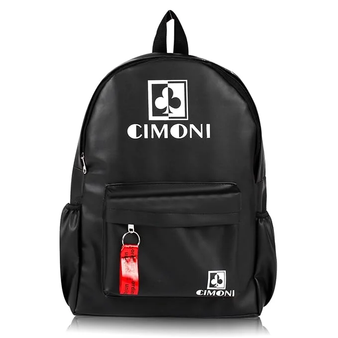 Eco-friendly backpack made from recycled materials -CIMONI® Backpack with Utility Pocket Water Resistant Laptop Storage Bag for daily uses (Black)