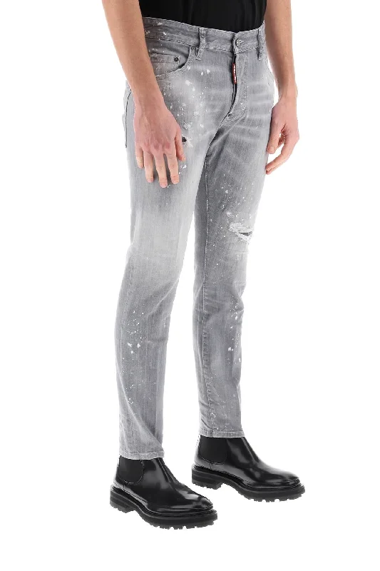 Relaxed Jeans for Comfortable -skater jeans in grey spotted wash