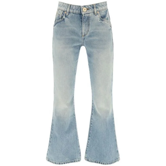 Shorts Jeans for Hot Days -Balmain western-style crop bootcut jeans