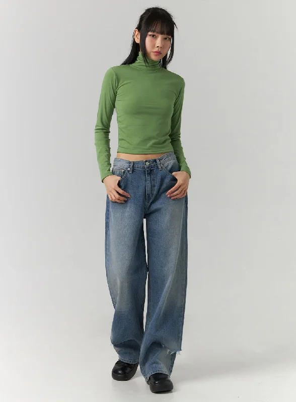 Side Pocket Jeans for Extra -Ripped Straight Leg Jeans CD308