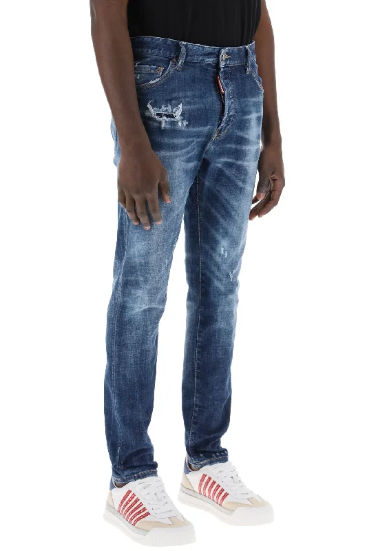 Rolled Shorts Jeans for Style -Dsquared2 "dark 70's wash cool guy jeans