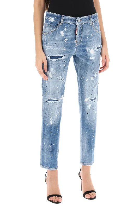 Dance Jeans for Movement -cool girl jeans in medium ice spots wash