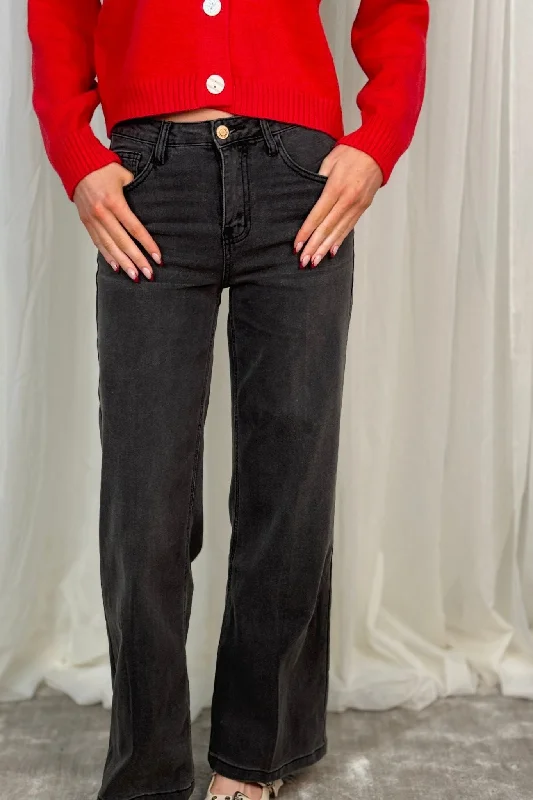 Branded Jeans for Quality -Lynne Extra Wide Jeans In Black Wash