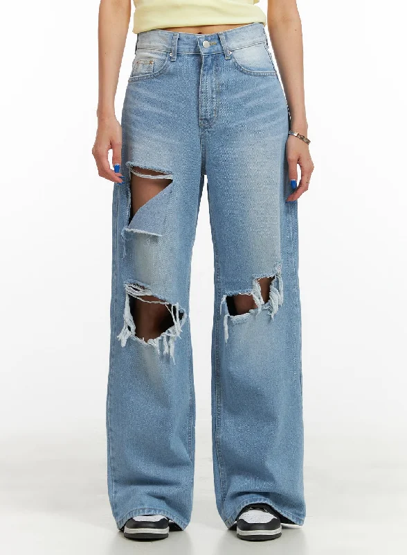 Yoga Jeans for Stretch -Ripped Baggy Jeans CY431