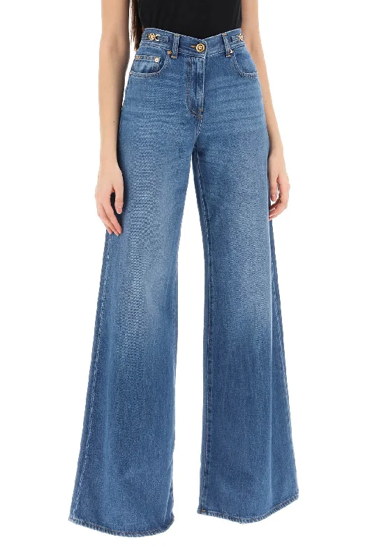 Cuffed Jeans for Stylish Touch -flared jeans with medusa '95