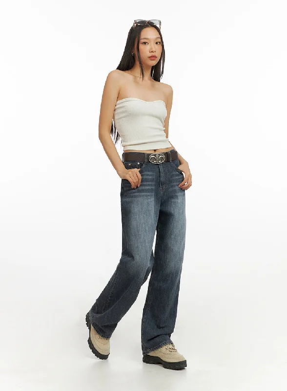 Wedding Jeans for Casual -Wide Fit Straight Jeans IY422