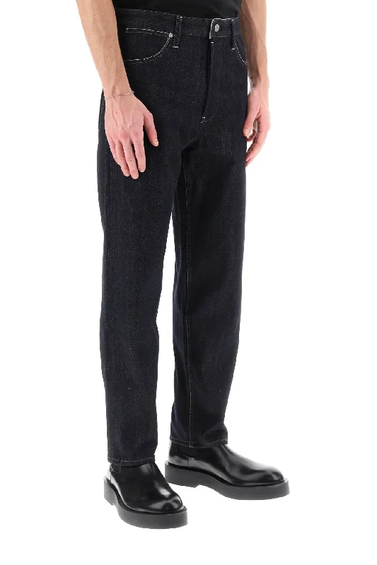 Outdoor Jeans for Adventures -Jil sander brushed-back straight jeans