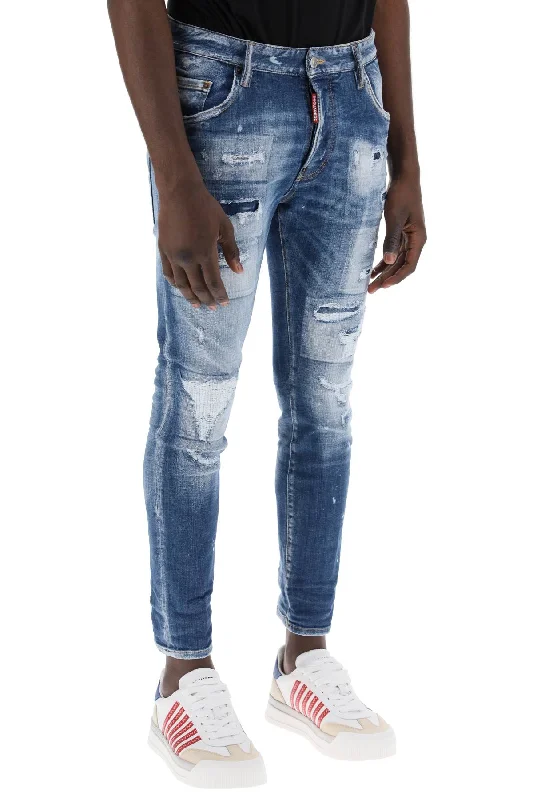 Slim Boyfriend Jeans for Hybrid -Dsquared2 destroyed effect skater jeans.