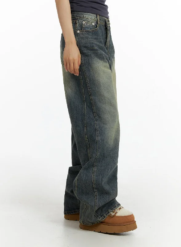 Colored Jeans for Variety -Washed Baggy Jeans CF416