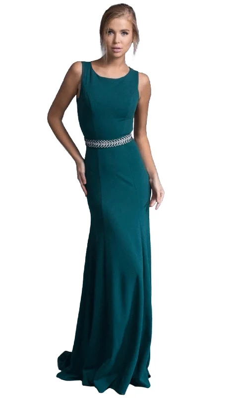 Plus size dresses for outdoor events stay comfy -Aspeed Design - Chic Long Formal Sleeveless Sheath Dress