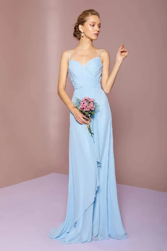 Plus size dresses for wide hips fit nicely -Elizabeth K - GL2666 Shirred Surplice Sweetheart Bodice Gown