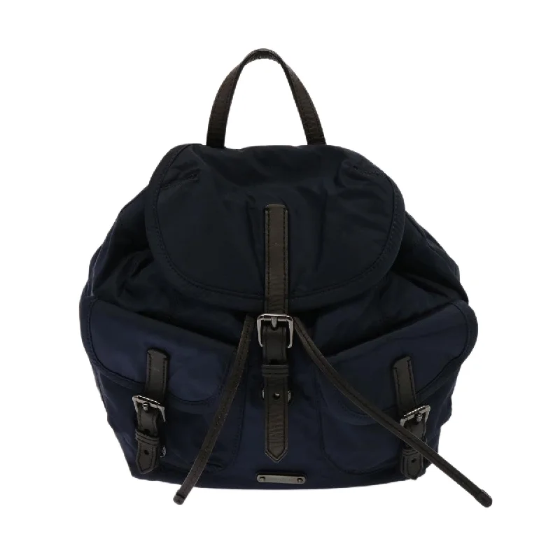 Large capacity backpack for extended camping trips -Burberry - Navy Synthetic Backpack Bag ()