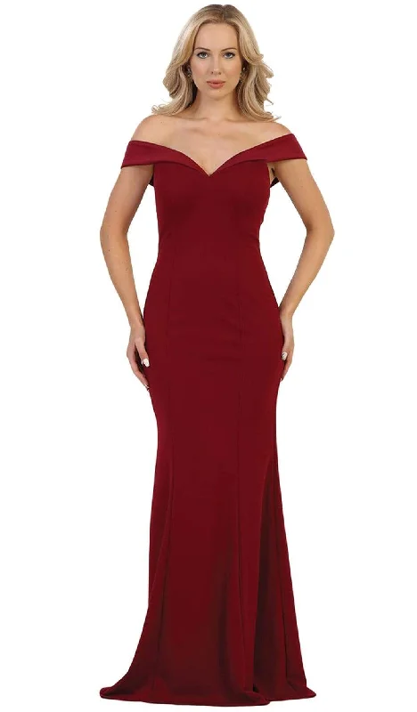 Plus size dresses for travel pack light always -May Queen - Fold over Off-Shoulder Sheath Dress