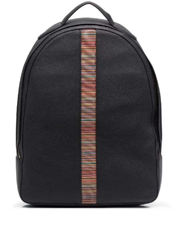 Anti-theft backpack with hidden zipper security -SIGNATURE STRIPE BACKPACK