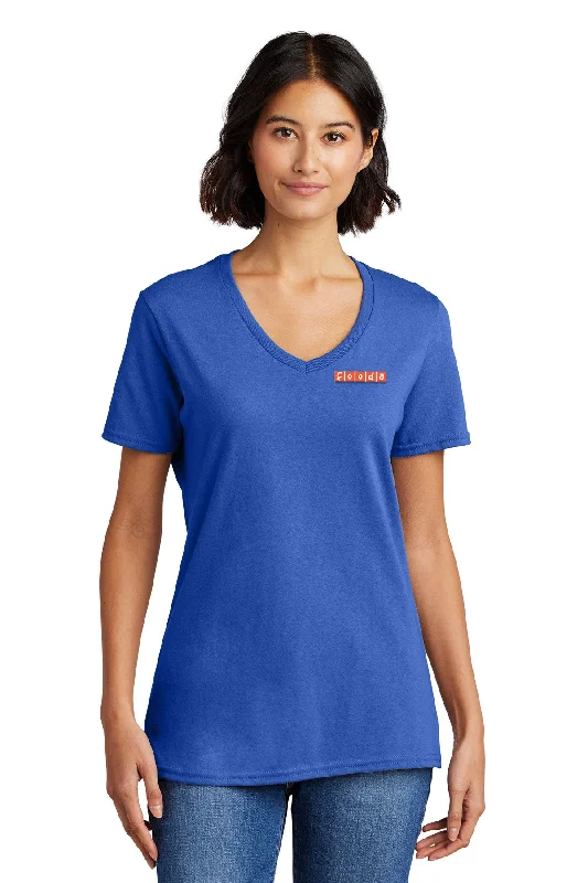 Affordable student backpack for heavy school books -Port & Company Ladies Core V-Neck Tee, Royal [Fooda]