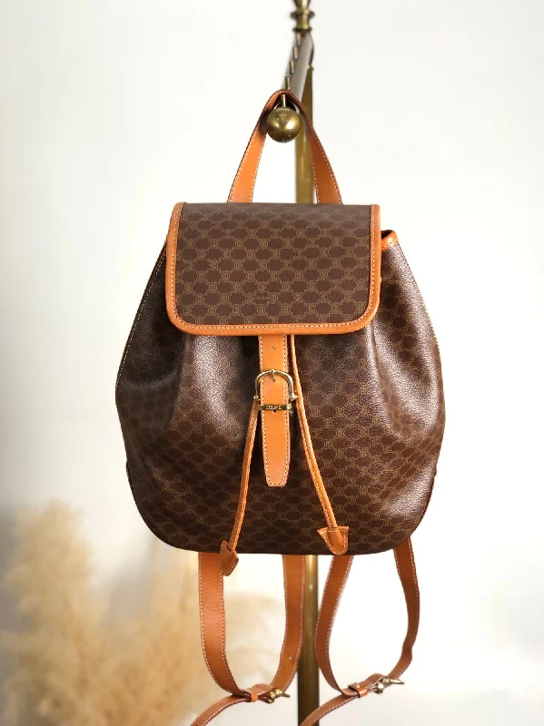 Brightly colored backpack for easy group spotting -CELINE Macadam Backpack Brown Vintage i8882p