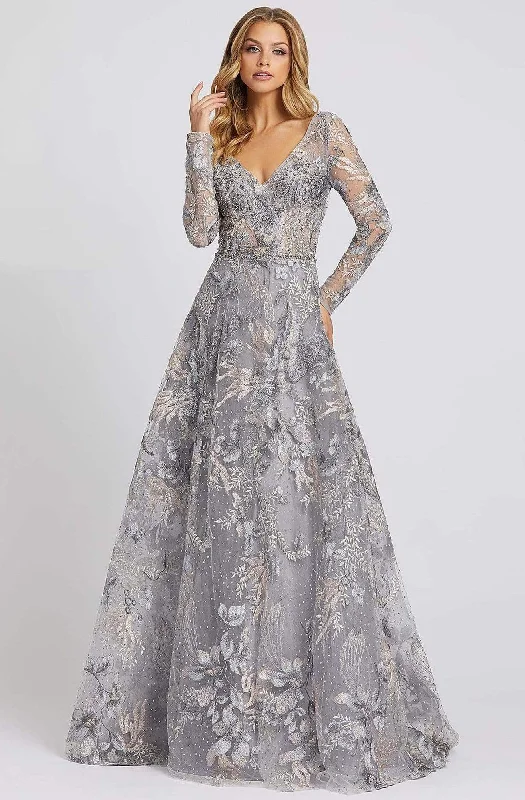 Plus size dresses with timeless charm stay chic -Mac Duggal Evening - 20214D Illusion Long Sleeve Mother of the Bride Gown