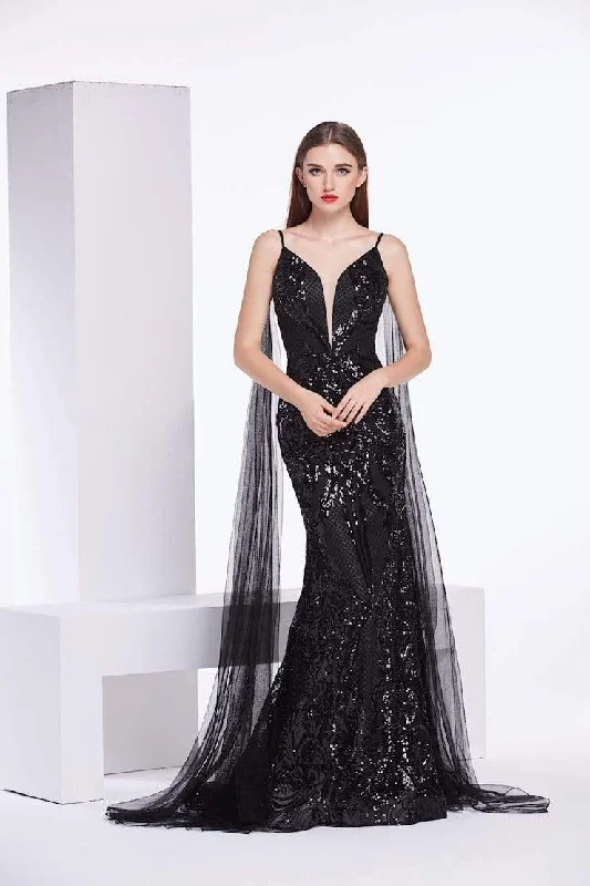 Plus size dresses for everyday wear stay tough -J'Adore Dresses - J14032 Sequin Embellished Mermaid Evening Gown