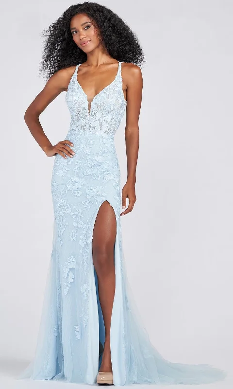 Plus size dresses for power dressing empower daily -Ellie Wilde EW122098 - Lace And Stone Accents Corset Style Formal Gown