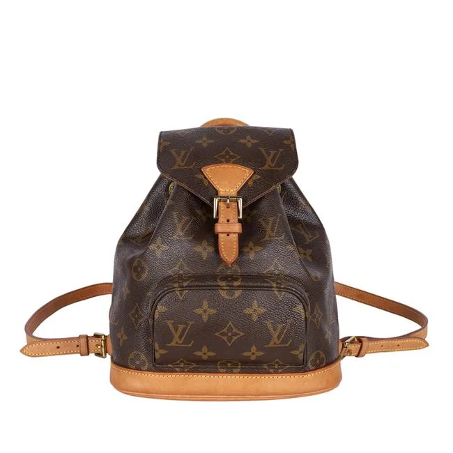 Fashionable leather backpack for weekend getaway chic -Monogram Montsouris Backpack PM (Authentic Pre-Owned)