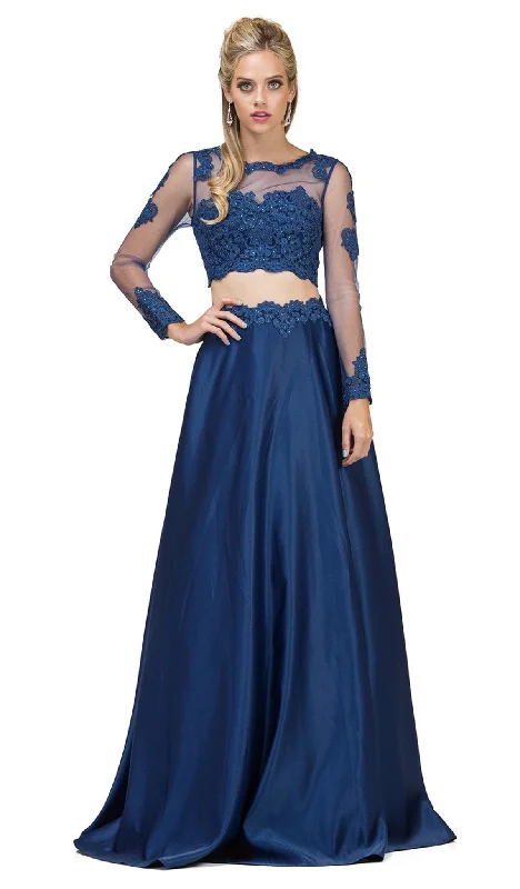 Plus size dresses with comfy fits ease days -Dancing Queen - 9950 Two Piece Embellished A-line Prom Dress