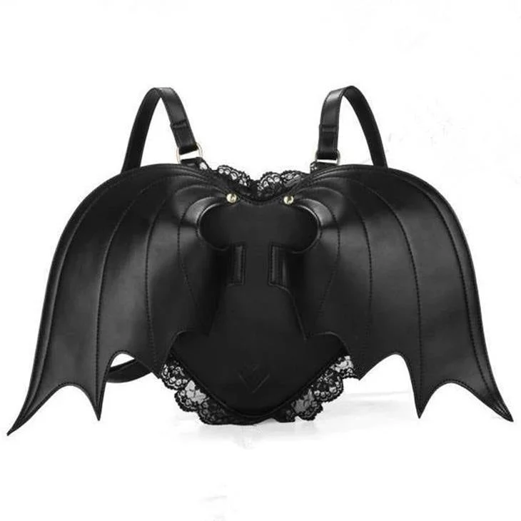 Stylish leather backpack for urban daily commuting -Bat Girl Backpack