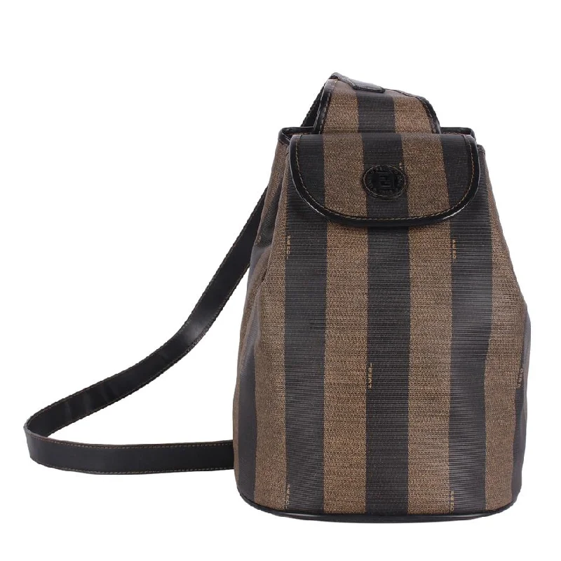 Fashionable leather backpack for weekend getaway chic -Pequin Striped Backpack (Authentic Pre-owned)