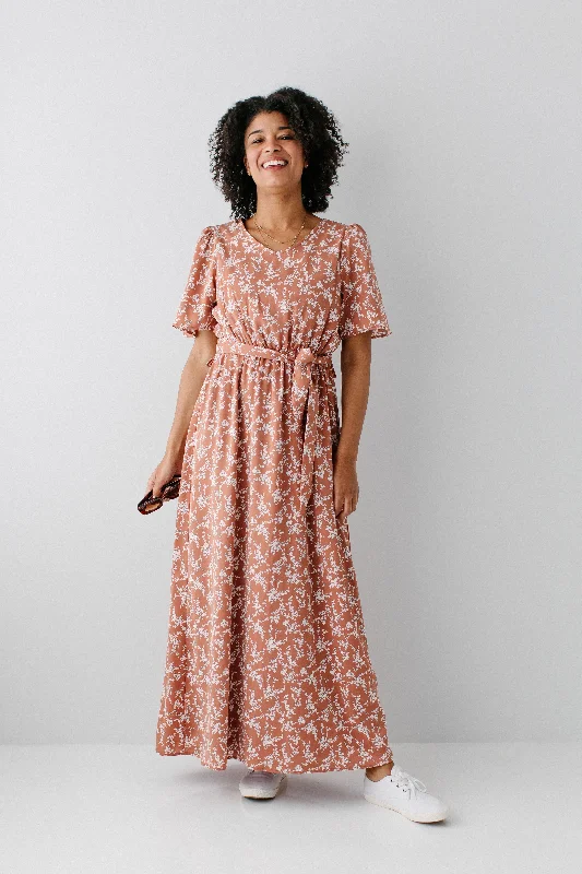 Plus size dresses with hidden support shape secretly -'Esther' Floral Print Maxi Dress FINAL SALE