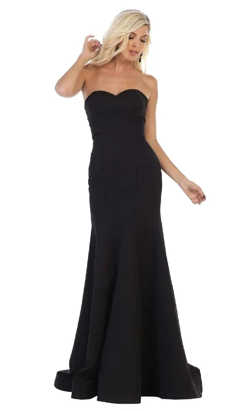 Plus size dresses for long days support fully -May Queen - RQ7703 Strapless Sweetheart Trumpet Evening Dress