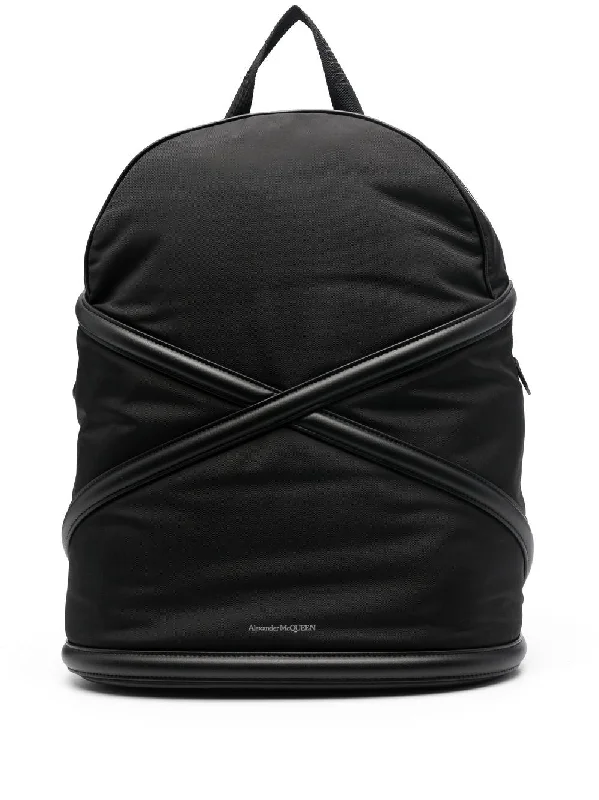 Sleek nylon backpack for lightweight travel ease -LOGO PRINT BACKPACK