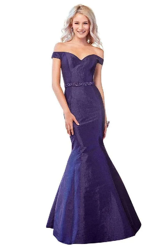 Plus size dresses with A-line cuts flatter curves -Clarisse - 3443 Off Shoulder Taffeta Mermaid Gown