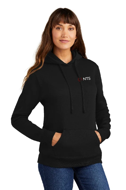 Hydration-compatible backpack for marathon running events -Port & Company Ladies Hoodie, Jet Black [NexTech Solutions]