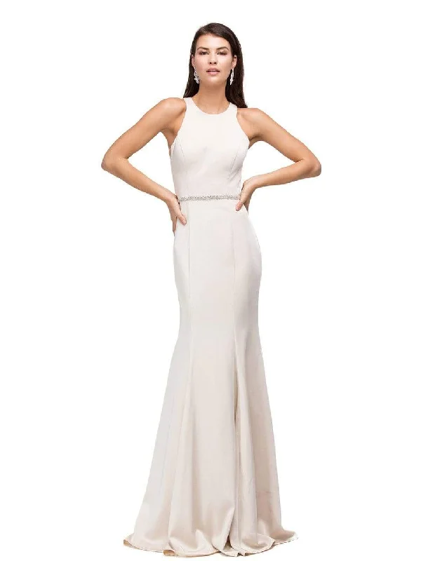 Plus size dresses with durable fabrics endure wear -Dancing Queen Bridal - 9757 Sparking Jewel-accented High Scoop Jersey Mermaid Dress