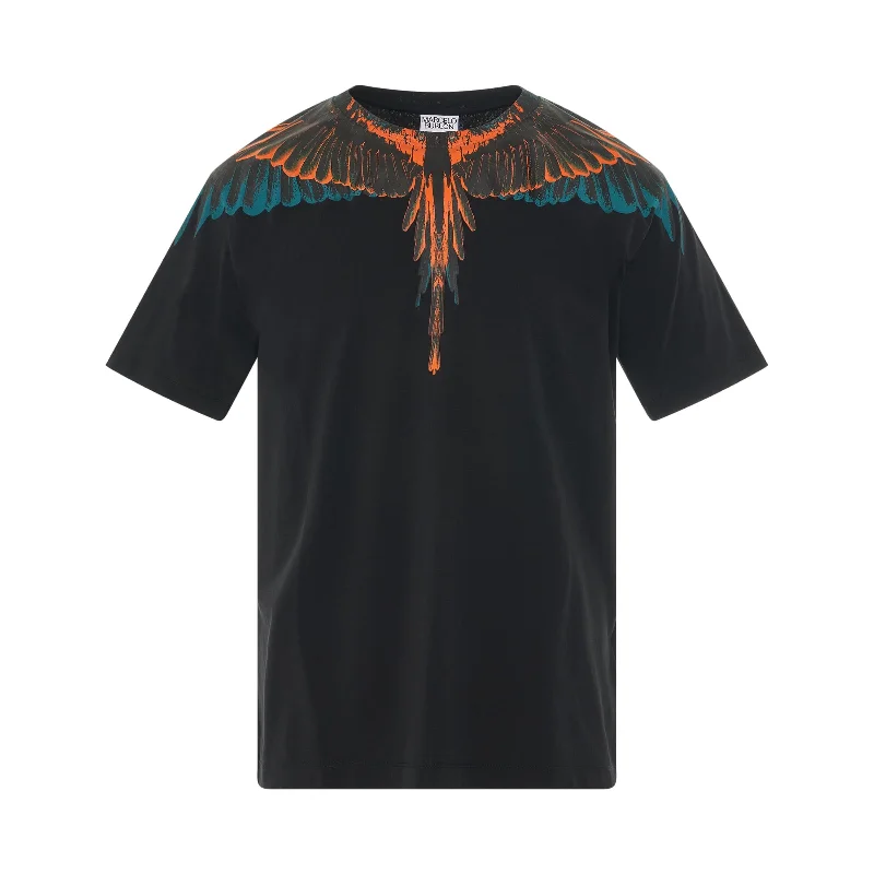 Heavy-duty tactical backpack for emergency preparedness -Icon Wings Regular T-Shirt in Black/Orange