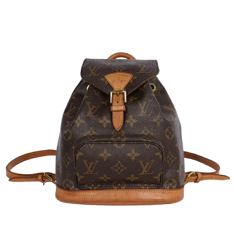 Small sling backpack for quick city errands -Monogram Montsouris Pm Backpack (Authentic Pre-Owned)