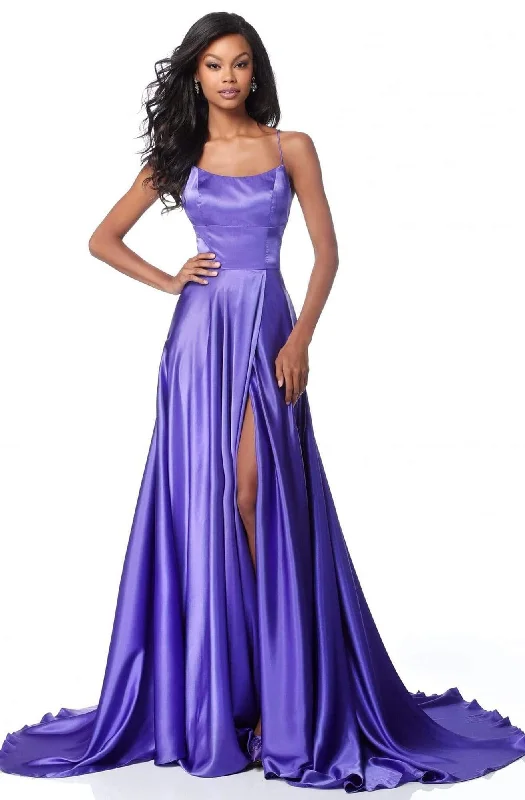 Plus size dresses with lightweight materials feel easy -Sherri Hill - 51631 Sexy Lace-Up Back A-Line Long Evening Dress